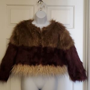 Shaggy Ombre Faux Fur Jacket